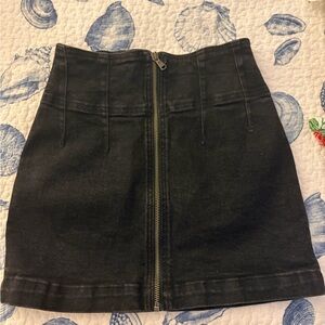 We The Free Black Mini Skirt with Zipper